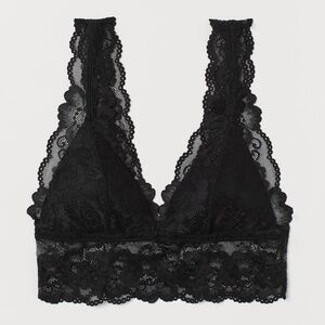 Padded lace bralette, Black - H&M - size US 2 (B65), NWOT